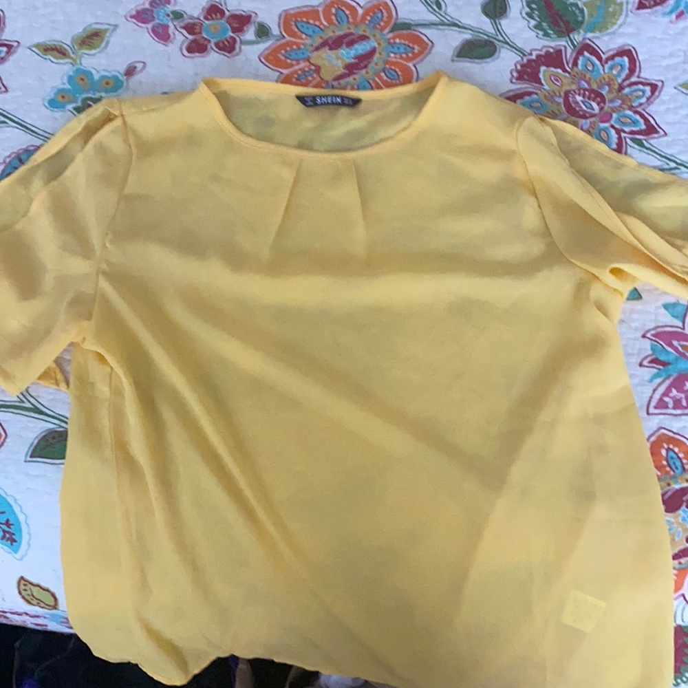 Yellow Shein blouse